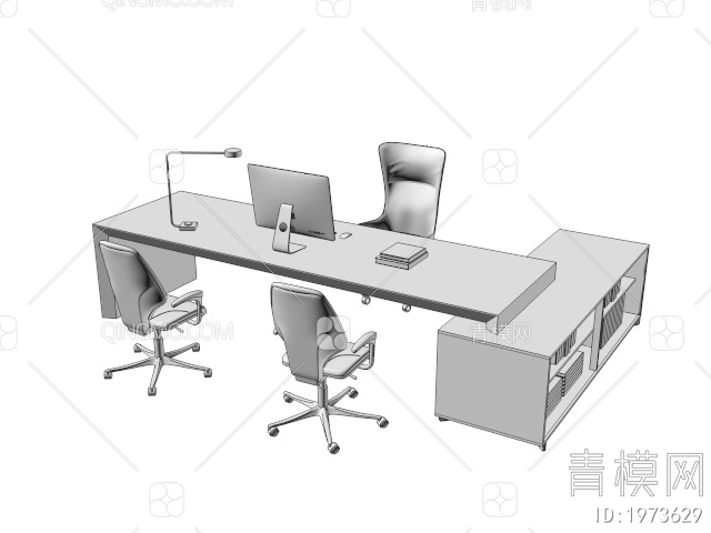 经理办公桌椅3D模型下载【ID:1973629】