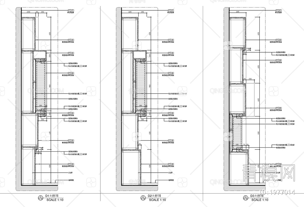 亚克力透光展示造型墙施工详图  展示墙 亚克力灯箱 造型墙【ID:1977014】