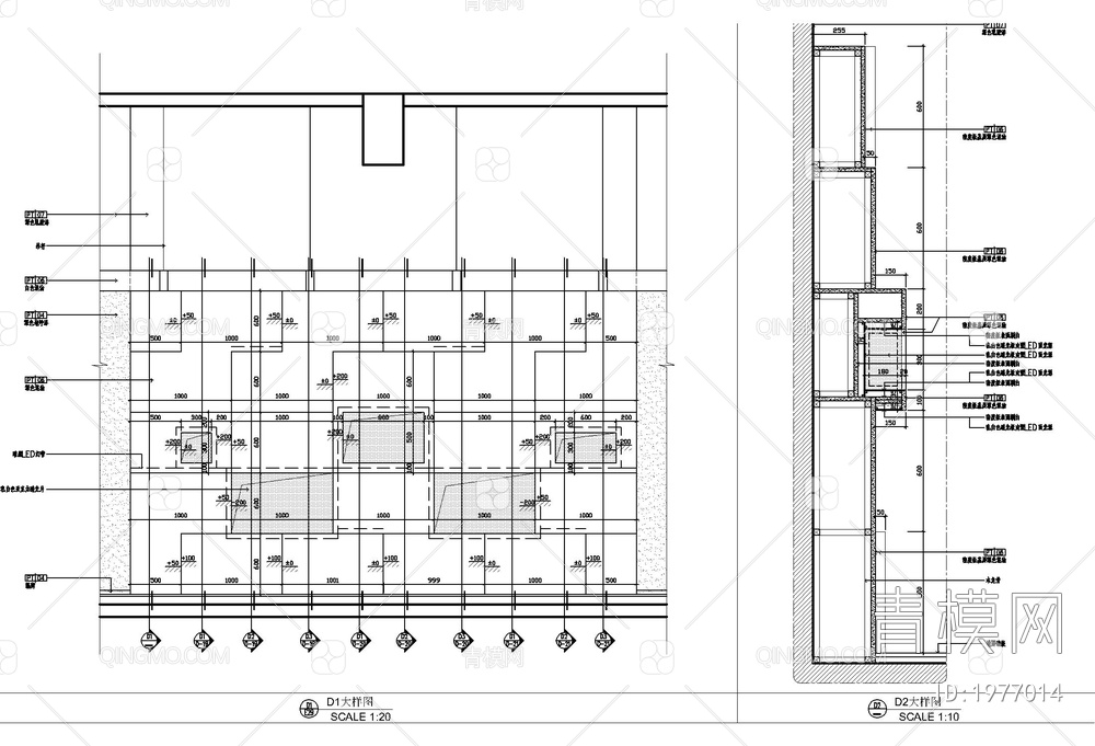 亚克力透光展示造型墙施工详图  展示墙 亚克力灯箱 造型墙【ID:1977014】