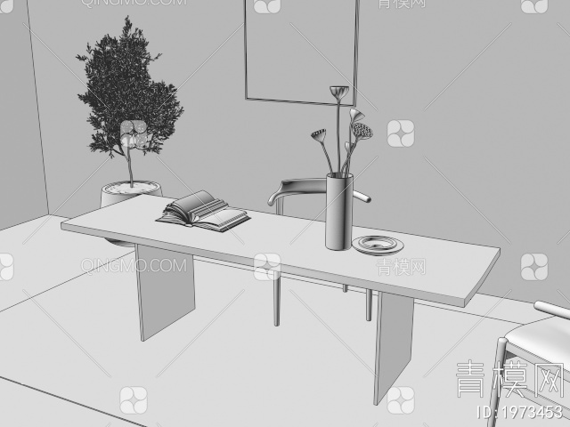 生活家具 书桌3D模型下载【ID:1973453】