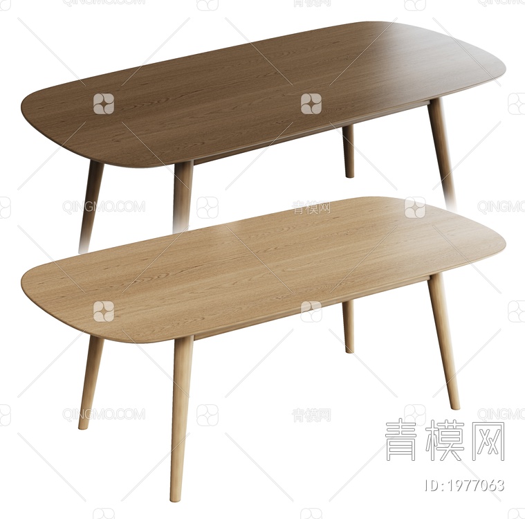 原木餐桌3D模型下载【ID:1977063】