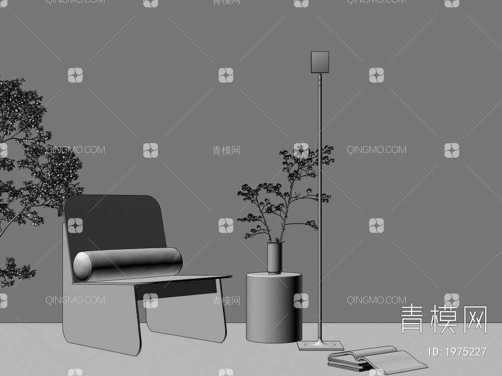 透明椅子 彩色休闲椅 落日灯3D模型下载【ID:1975227】