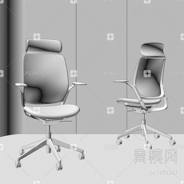 办公椅3D模型下载【ID:1974543】