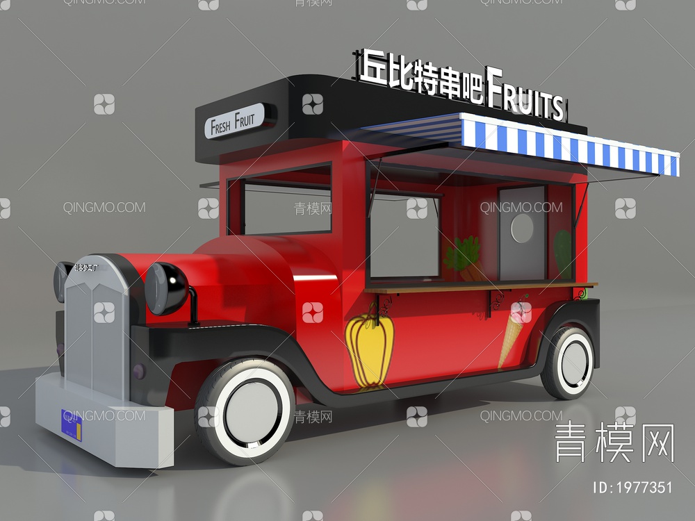 餐车，小吃车，网红打卡车SU模型下载【ID:1977351】