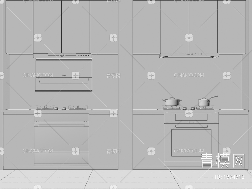油烟机 灶具 洗碗机 烤箱3D模型下载【ID:1974913】