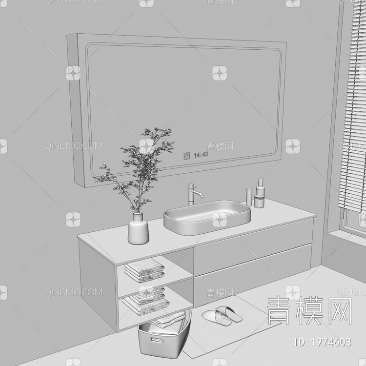 浴室柜3D模型下载【ID:1974603】