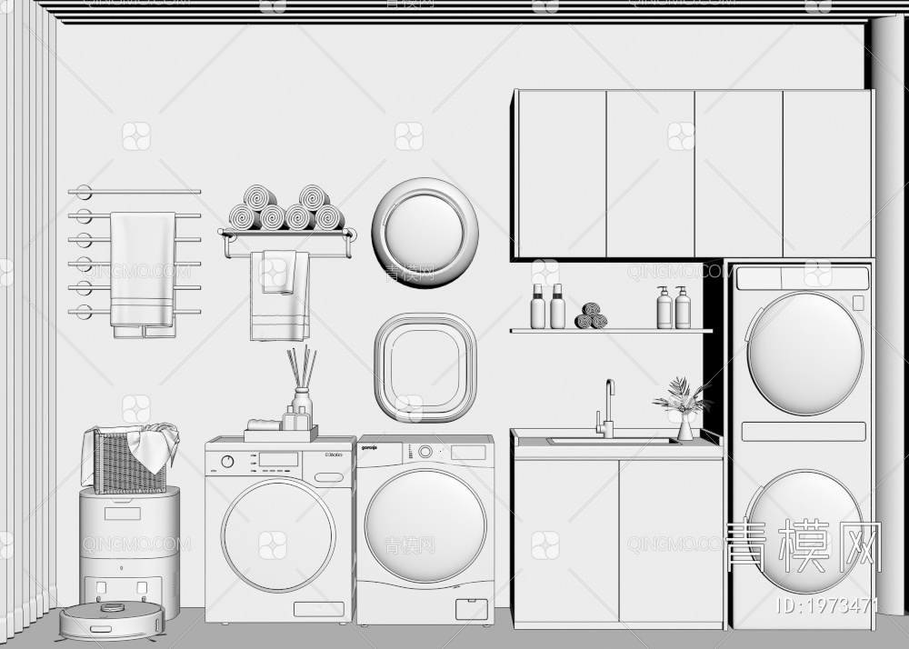 洗衣机3D模型下载【ID:1973471】