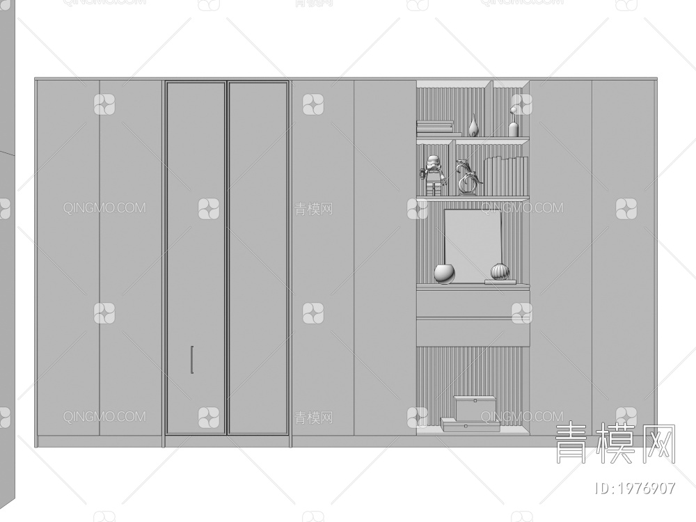 书柜3D模型下载【ID:1976907】