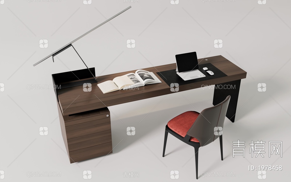 实木书桌椅3D模型下载【ID:1978458】