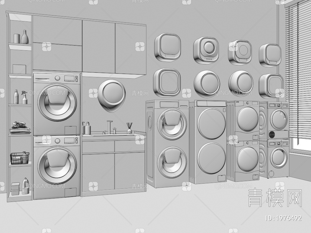 阳台洗衣柜3D模型下载【ID:1976492】