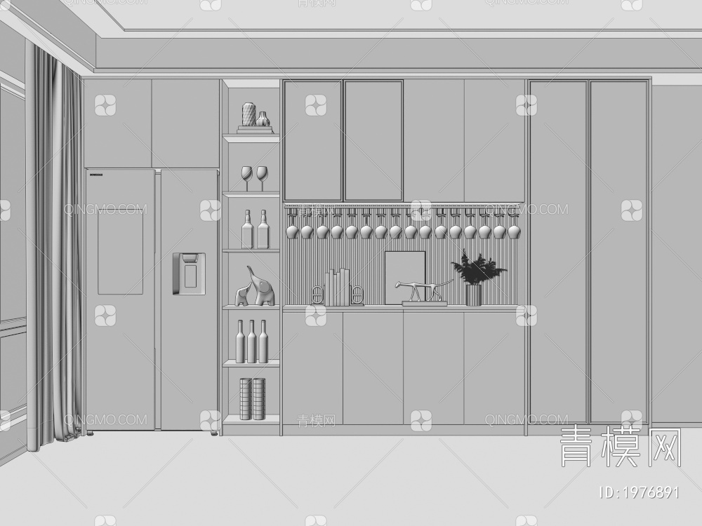 酒柜3D模型下载【ID:1976891】