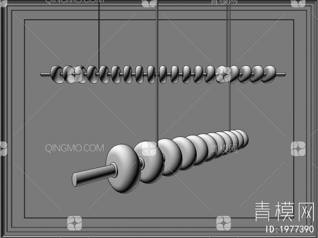 长形多头吊灯3D模型下载【ID:1977390】