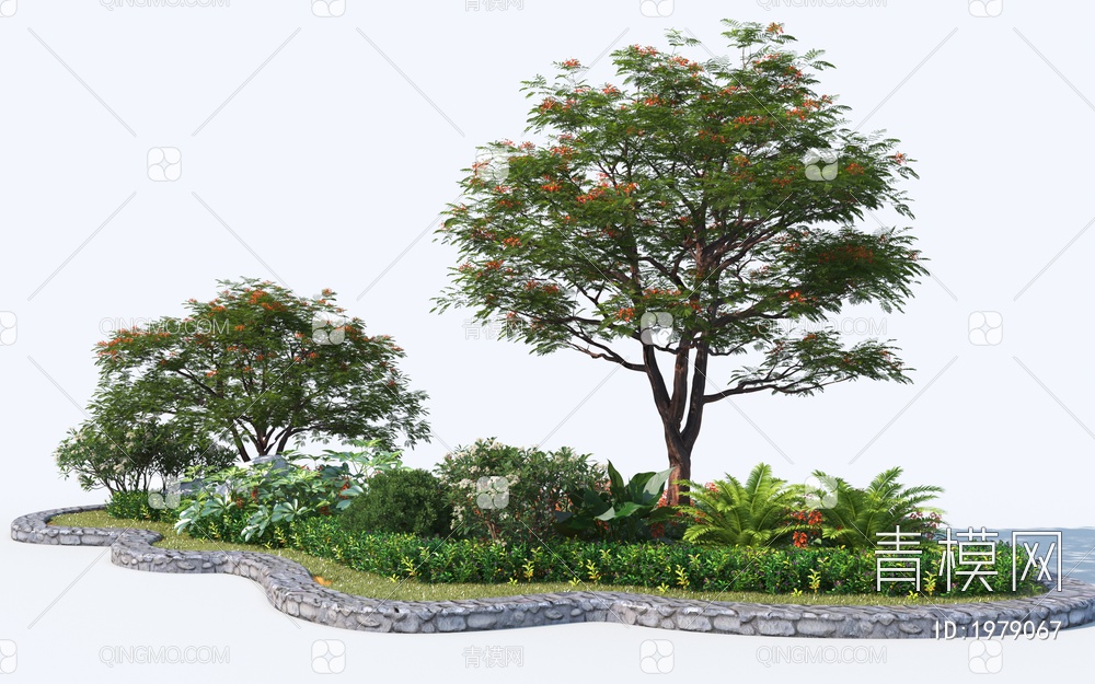 花坛 灌木组合3D模型下载【ID:1979067】