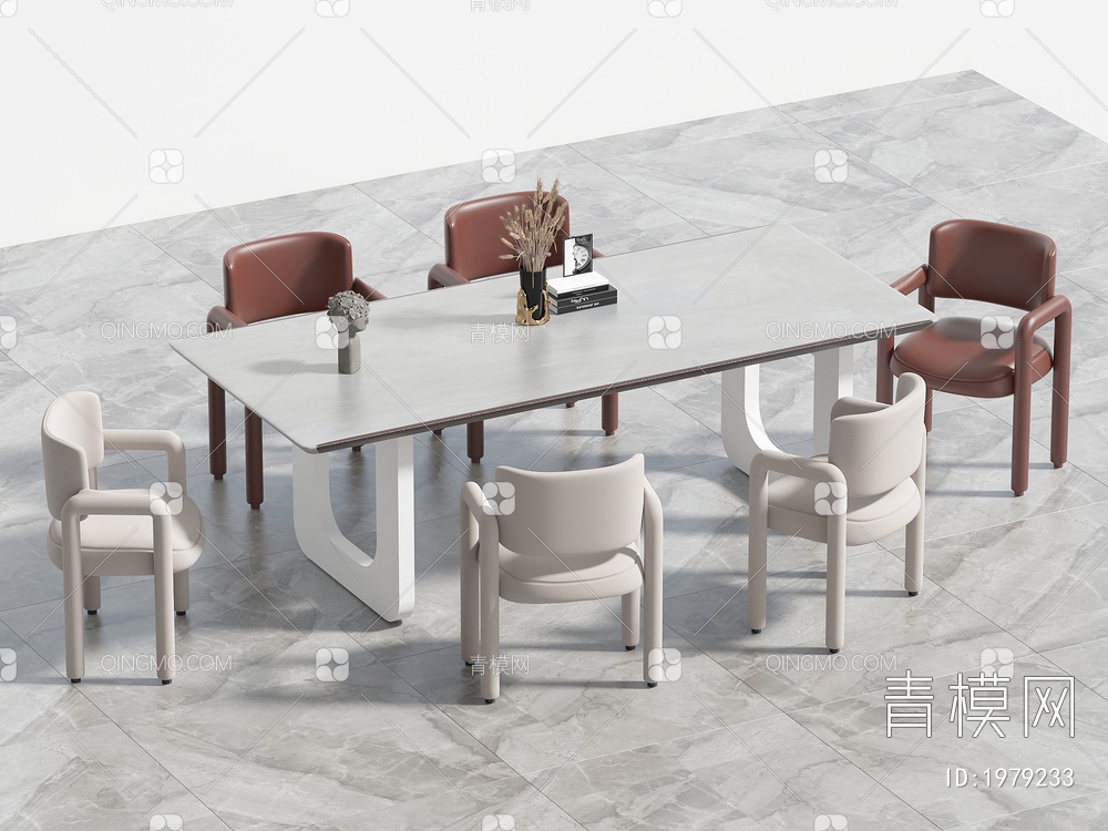 餐桌椅组合 餐椅 单椅 餐桌3D模型下载【ID:1979233】