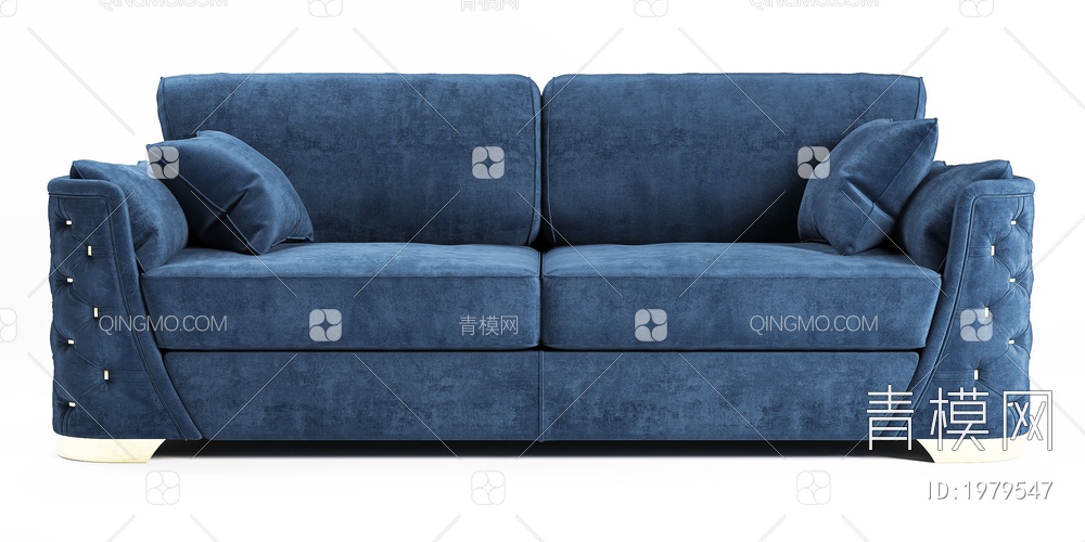 蓝色双人沙发3D模型下载【ID:1979547】