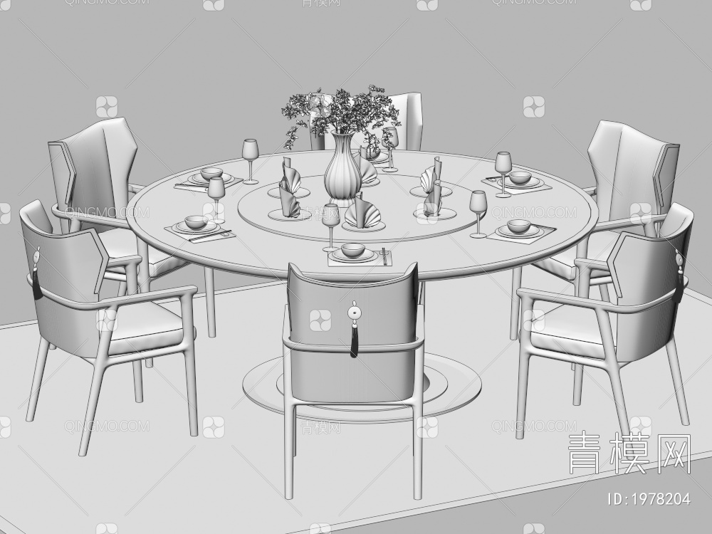 餐桌椅组合 餐椅 单椅 餐桌3D模型下载【ID:1978204】
