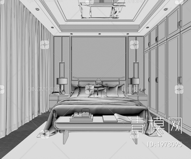 卧室，主卧3D模型下载【ID:1978095】