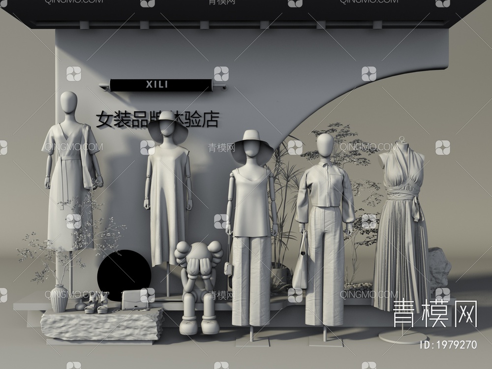 女装店模特3D模型下载【ID:1979270】