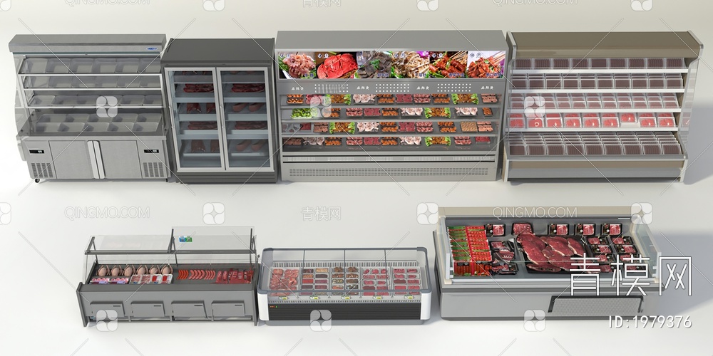 冷鲜柜 肉柜 冰柜3D模型下载【ID:1979376】