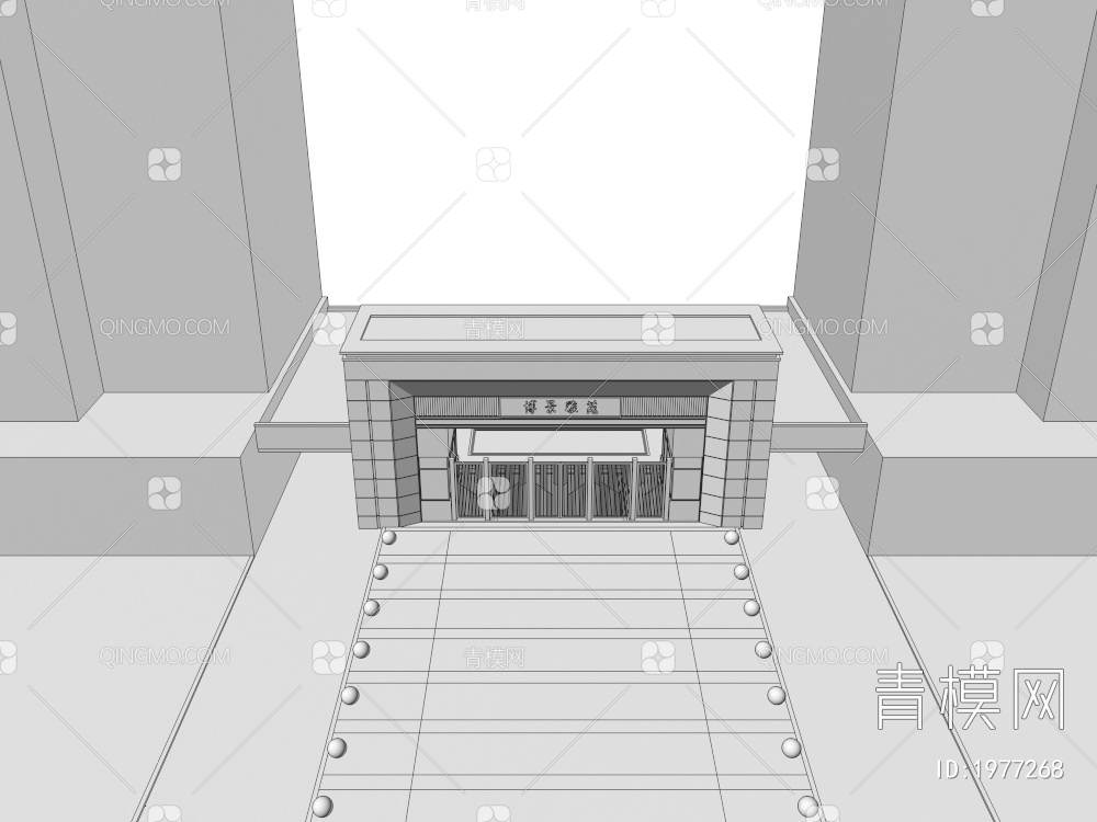 小区大门地面铺装3D模型下载【ID:1977268】