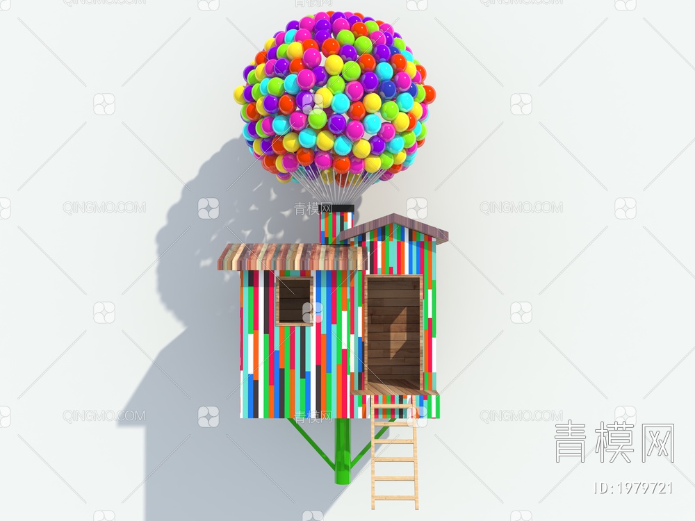 网红打卡气球树屋SU模型下载【ID:1979721】