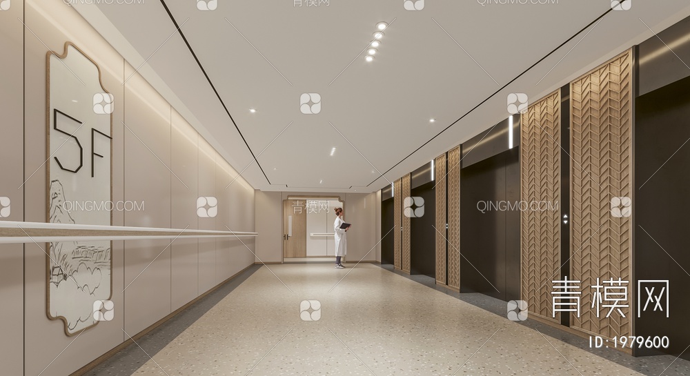 中医院大厅电梯厅3D模型下载【ID:1979600】