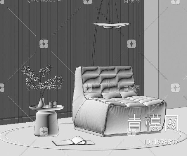 单人沙发3D模型下载【ID:1978837】
