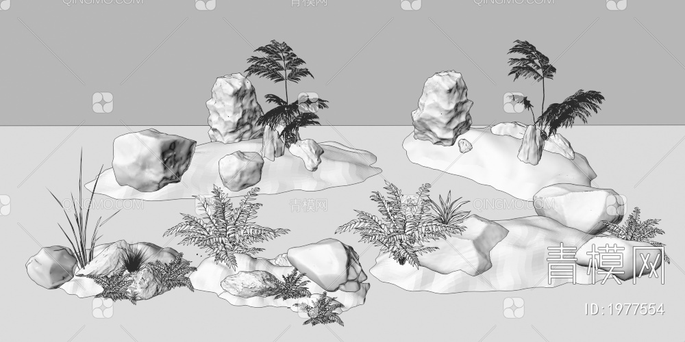 景观石头3D模型下载【ID:1977554】