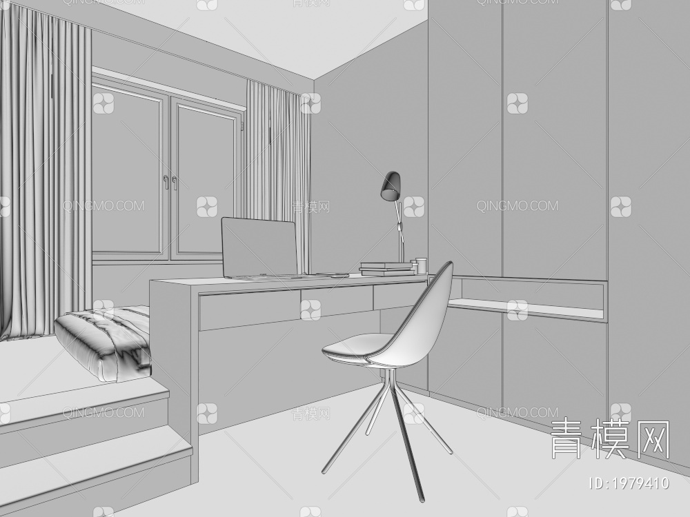 家居卧室3D模型下载【ID:1979410】
