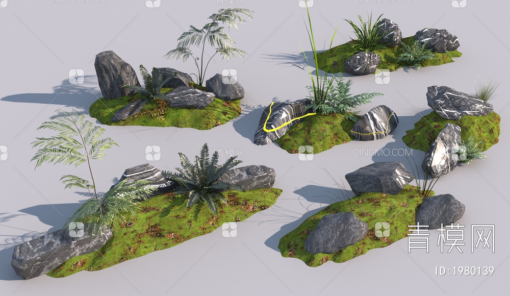 景观石头3D模型下载【ID:1980139】