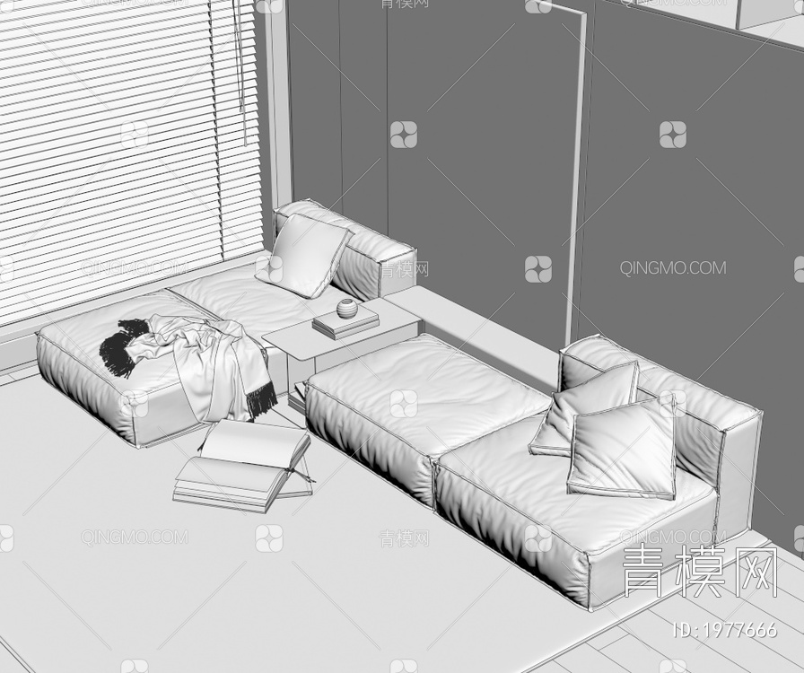 多人沙发 转角沙发3D模型下载【ID:1977666】