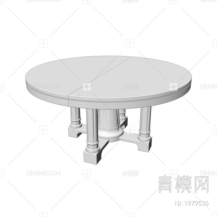 圆形餐桌3D模型下载【ID:1979536】