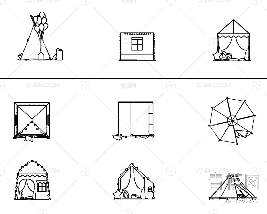 露营设施CAD图库【ID:1980273】