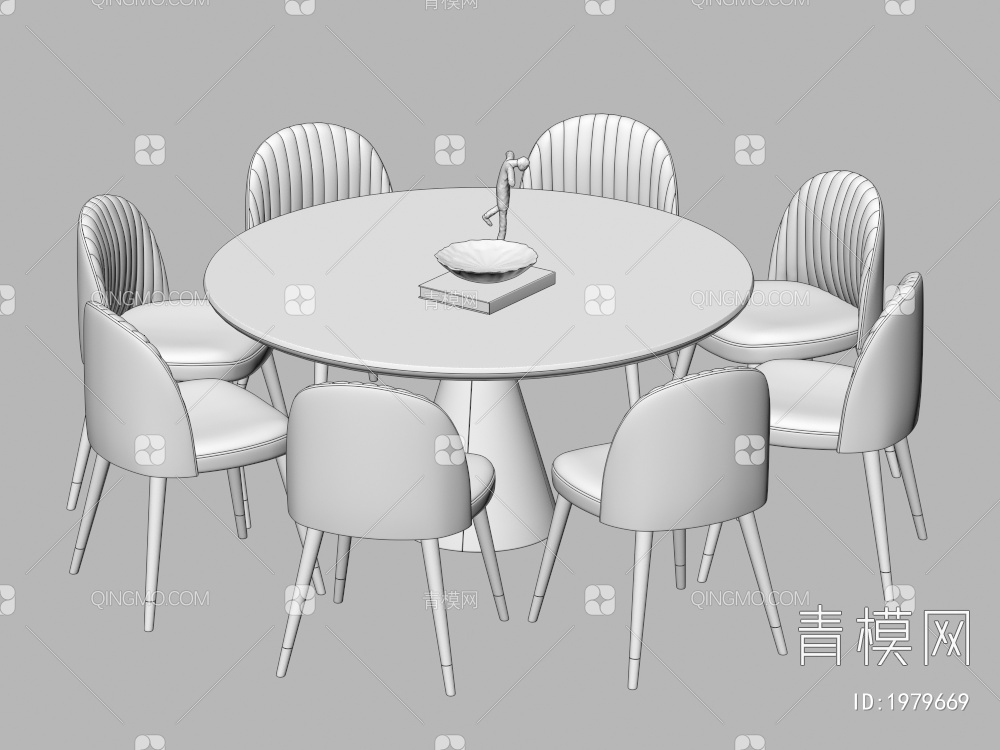 餐桌椅组合 餐椅 单椅 餐桌3D模型下载【ID:1979669】