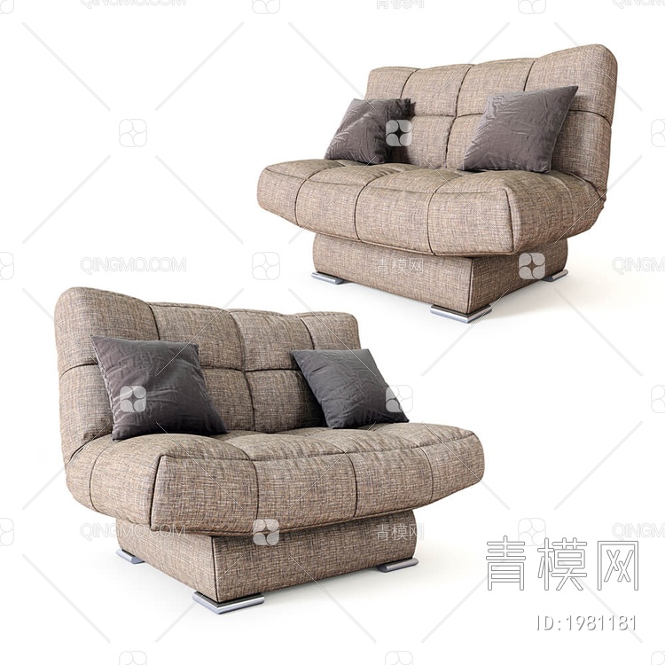 单人沙发3D模型下载【ID:1981181】
