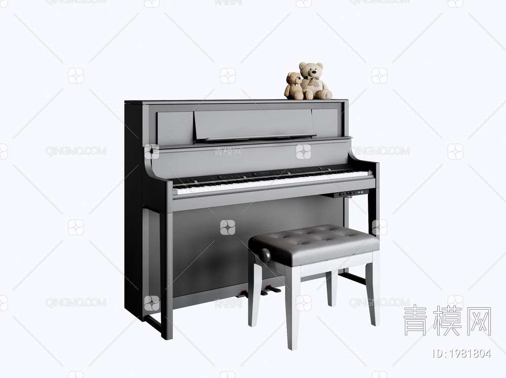钢琴  玩具娃娃SU模型下载【ID:1981804】