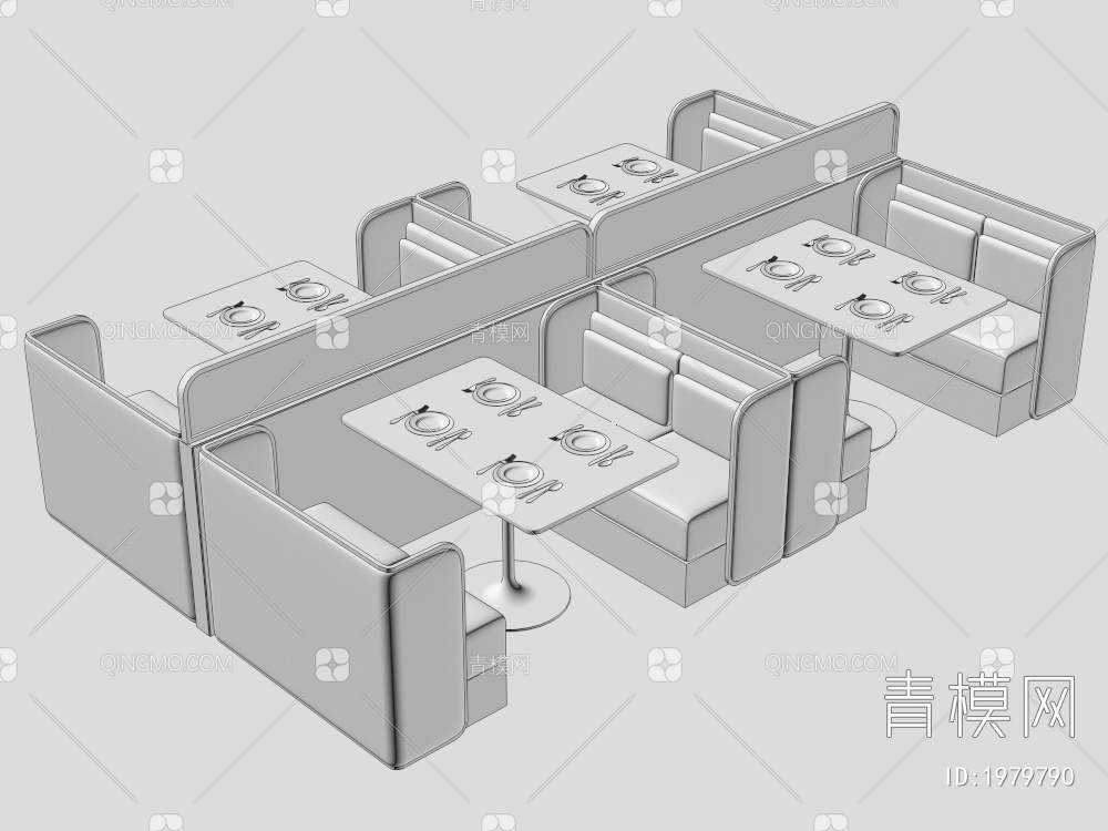 卡座沙发3D模型下载【ID:1979790】