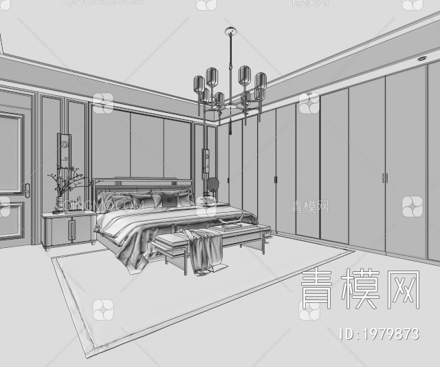 卧室，主卧3D模型下载【ID:1979873】