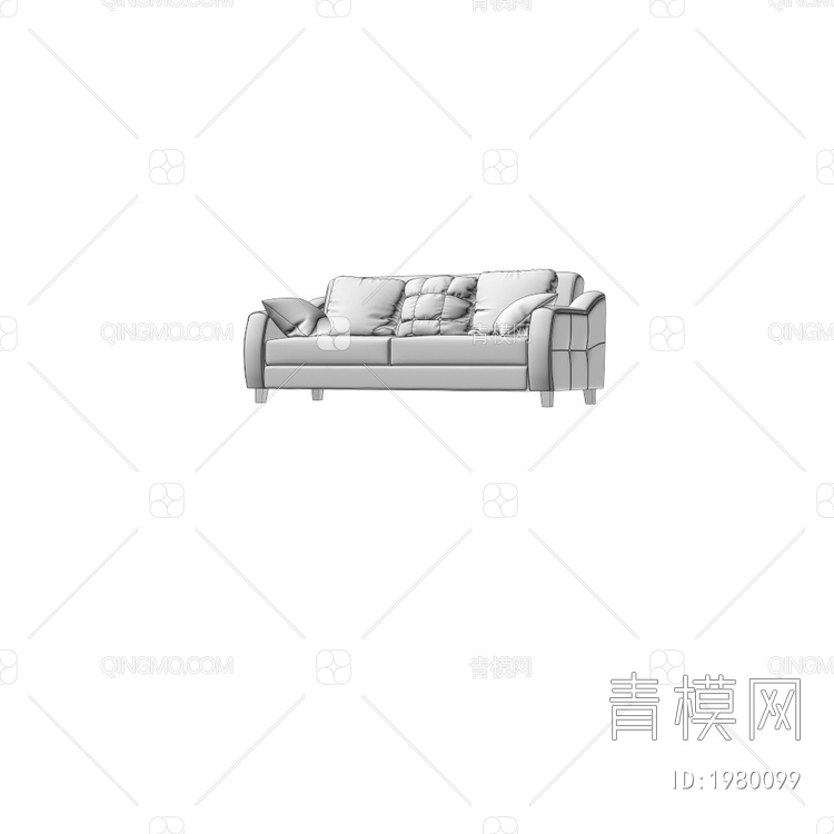 双人沙发3D模型下载【ID:1980099】
