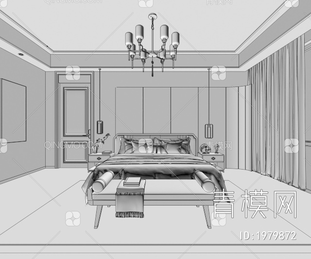 主卧3D模型下载【ID:1979872】