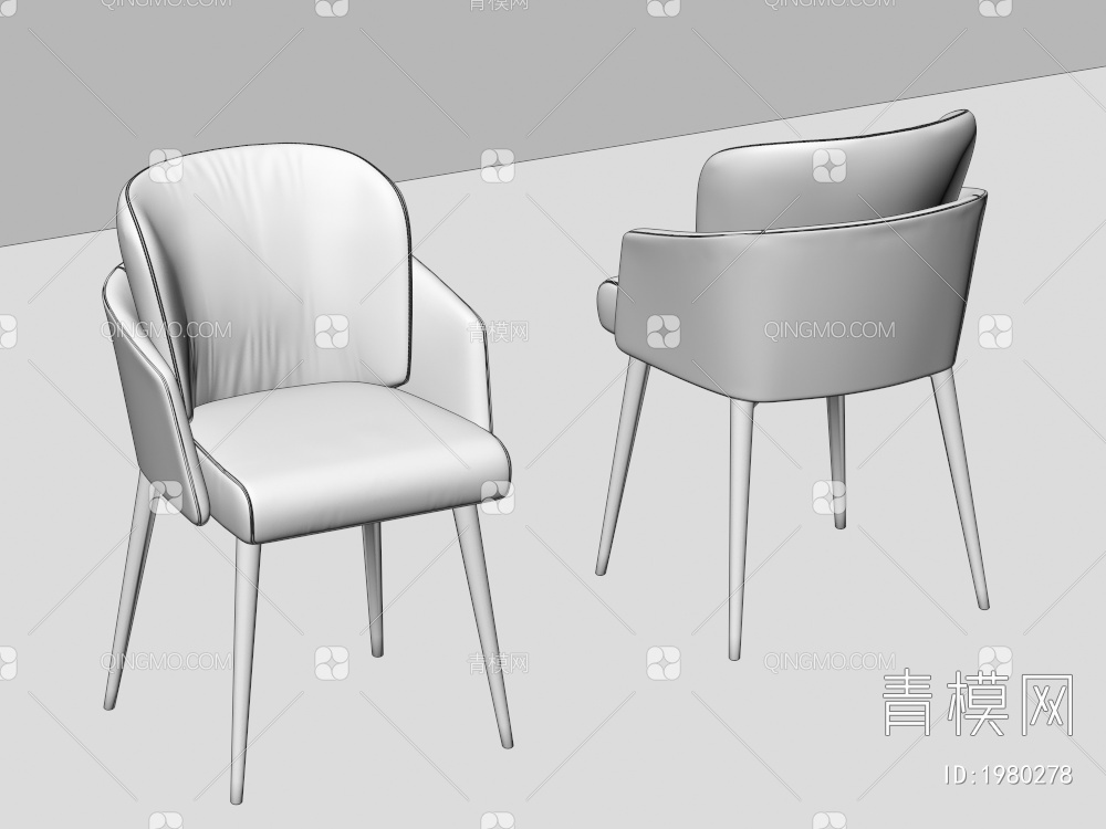 餐椅 休闲椅 单椅3D模型下载【ID:1980278】