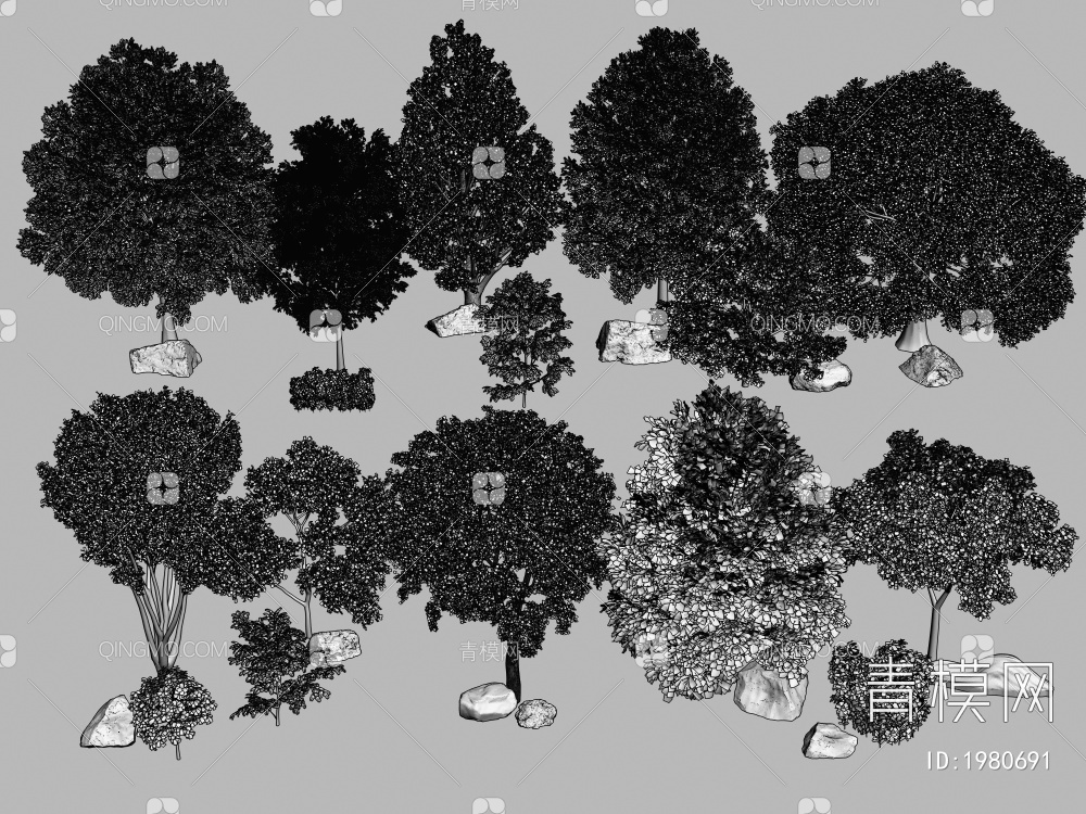 秋季景观树3D模型下载【ID:1980691】