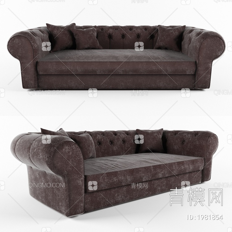 三人沙发3D模型下载【ID:1981854】