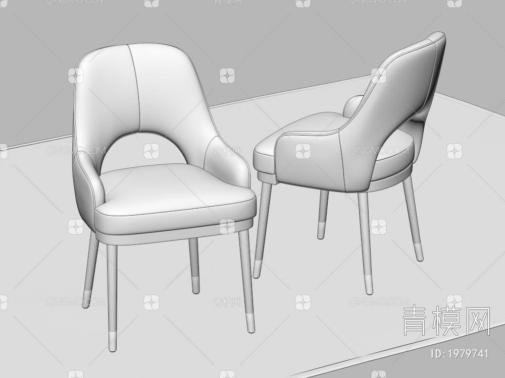 餐椅 休闲椅 单椅3D模型下载【ID:1979741】