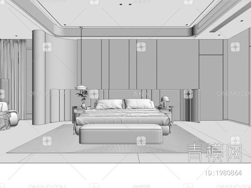 家居卧室3D模型下载【ID:1980864】