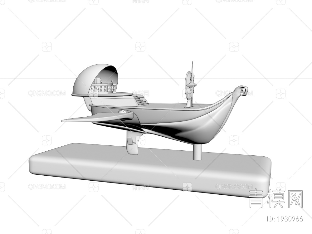 红木创意船摆件3D模型下载【ID:1980966】