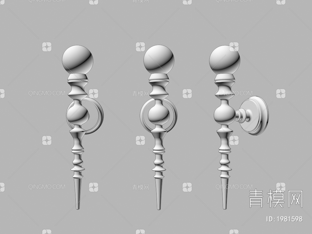 实木壁灯3D模型下载【ID:1981598】