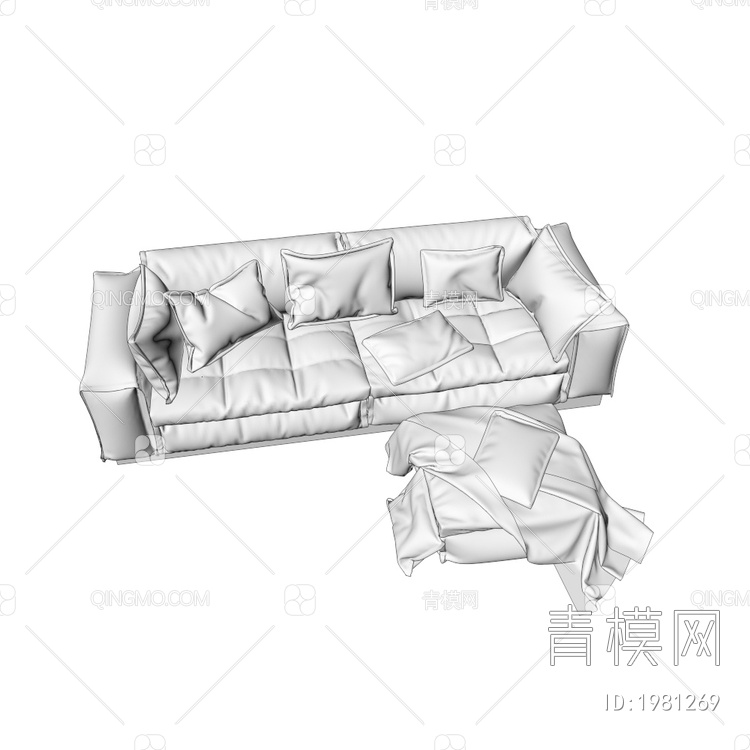 双人沙发3D模型下载【ID:1981269】