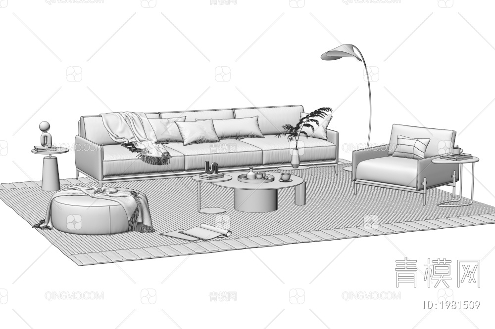 沙发组合3D模型下载【ID:1981509】