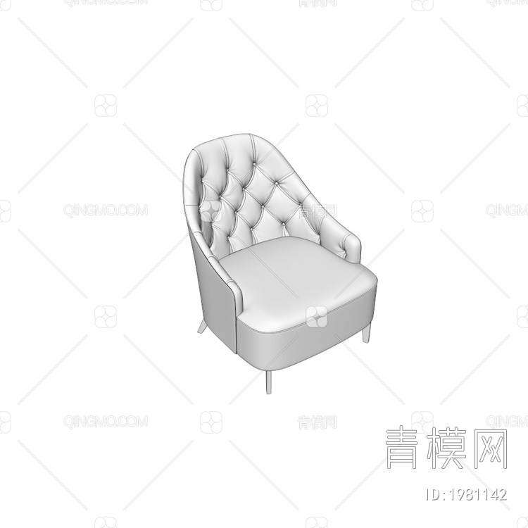 单人沙发3D模型下载【ID:1981142】